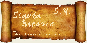 Slavka Matović vizit kartica
